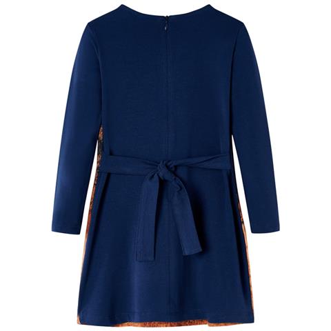 Abito Da Bambina A Maniche Lunghe Blu Marino 92 - Foto 2