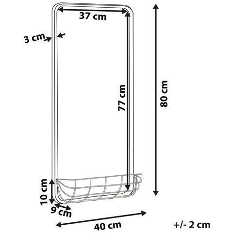 Specchio Macon 40 Cm 80 Cm Metallo Oro - Foto 5