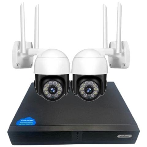 Kit di Videosorveglianza 2 Telecamere Wi-fi Ptz 4k Con Registratore Nvr Sistema Di Sicurezza Q-s2000 - Foto 1