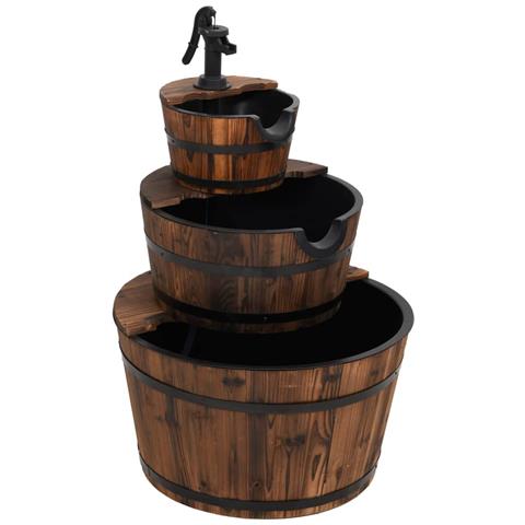 Fontana d'Acqua con Pompa 60x60x94 cm Legno Massello di Abete - Foto 1