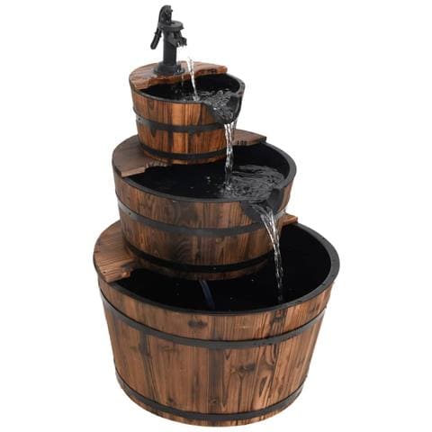 Fontana d'Acqua con Pompa 60x60x94 cm Legno Massello di Abete - Foto 2