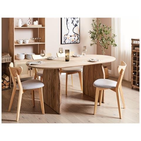 Tavolo Da Pranzo Legno D'acacia Chiaro 180 X 90 Cm Skye - Foto 1