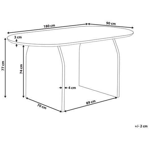 Tavolo Da Pranzo Legno D'acacia Chiaro 180 X 90 Cm Skye - Foto 2