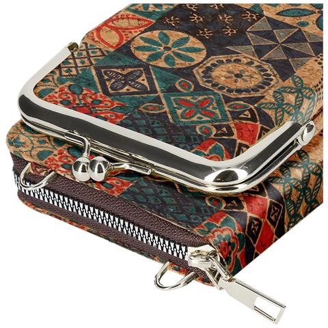 Borsello Sughero, Collezione Corkmosaic, Chiusura Cerniera / A Scatto - Foto 2