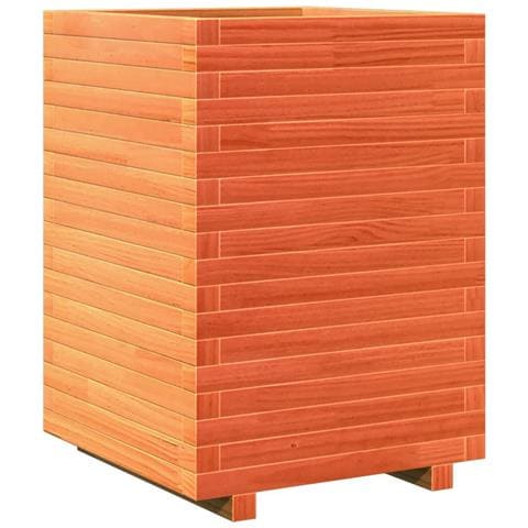 Fioriera Giardino Marrone Cera 50x50x72 Cm Legno Massello Pino - Foto 2