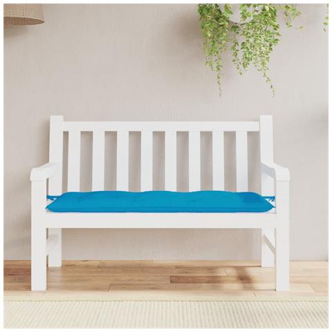 Cuscino Per Panca Azzurro 120x50x7 Cm In Tessuto Oxford - Foto 3