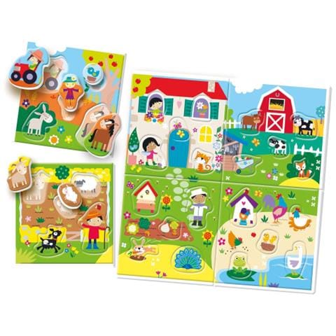 Sapientino Montessori La Mia Fattoria Tessere Illustrate Puzzle Sagomato Gioco Per Conoscere Gli Animali - Foto 2