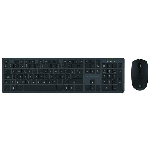 ORAZIO01ES tastiera Mouse incluso Ufficio RF Wireless QWERTY Spagnolo Nero - Foto 1