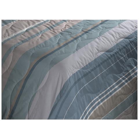 Trapuntino Piumino Estivo Primaverile 100gr Mq Leggero Disegno Scia 1 Piazza E Mezza Azzurro - Foto 2