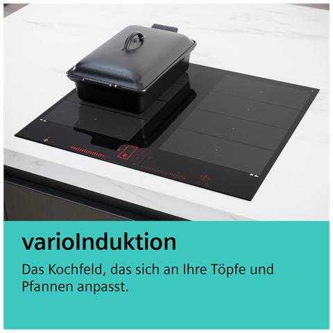 Piano Cottura iQ700 EX645HEC1E a Induzione 4 Zone Cottura da 60 cm Vetroceramica Nero /Inox - Foto 2