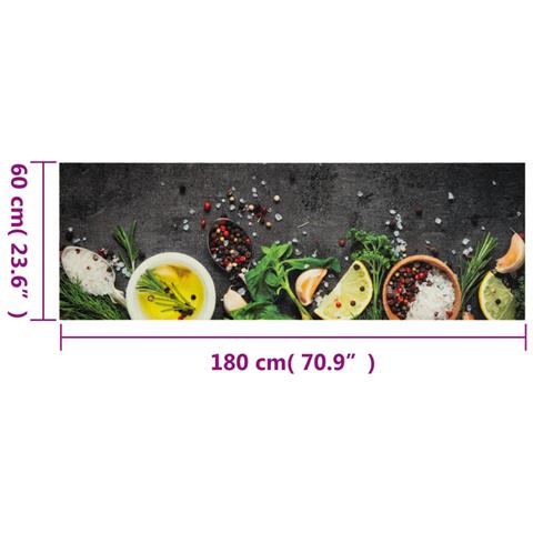 Lusso Casadino -  Tappeto Da Cucina Lavabile Spezie 60x180 Cm Velluto - Foto 5