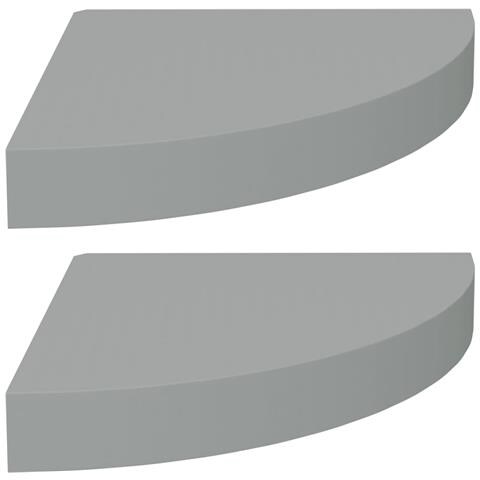 Scaffali Angolari A Parete 2 Pz Grigi 25x25x3,8 Cm In Mdf - Foto 1