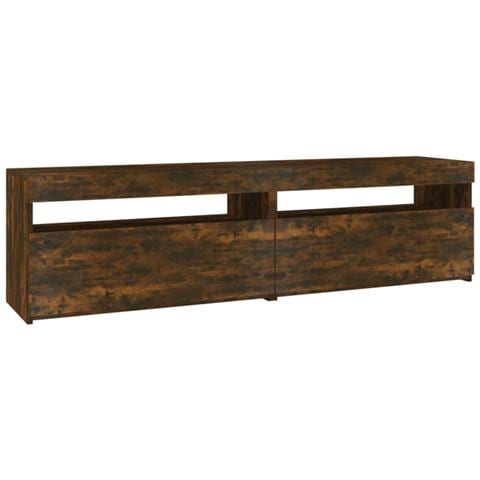 Mobile Porta Tv Con Luci Led 2pz Rovere Fumo 75x35x40 Cm - Foto 1