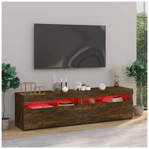 Mobile Porta Tv Con Luci Led 2pz Rovere Fumo 75x35x40 Cm - Foto 2