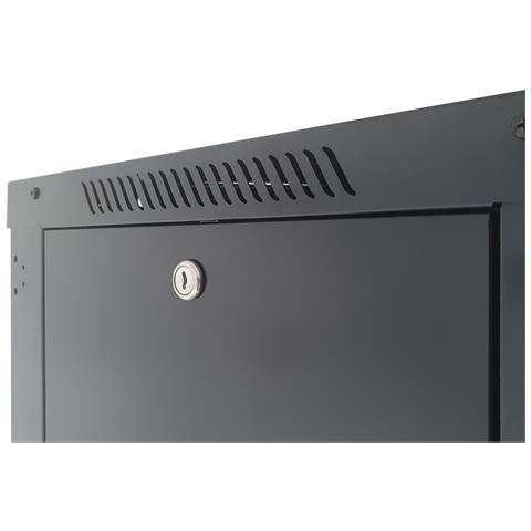 Armadio Rack 19" a Muro 20 Unità P. 450 mm Flat Pack Nero - Foto 11