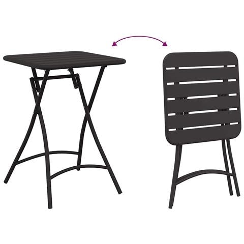 Tavolo da giardino pieghevole  - Antracite - 55x55x73 cm - Acciaio - Foto 9