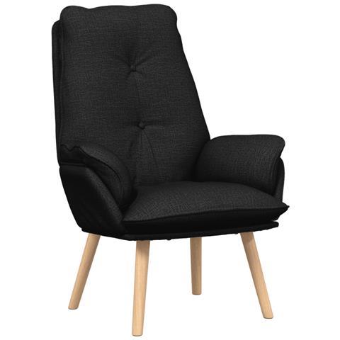 Poltrona Rilassante in Tessuto Nero - Foto 1