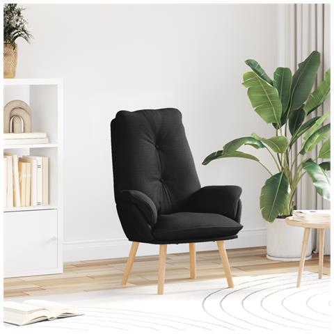 Poltrona Rilassante in Tessuto Nero - Foto 2