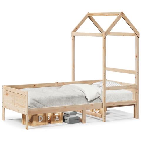 Dormeuse con Tetto 80x200 cm in Legno Massello di Pino - Foto 1