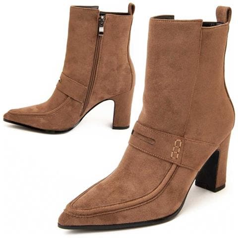 Stivaletto Con Tacco Caria Marrone Marrone Materiale Sintetico E Tessile - Foto 1