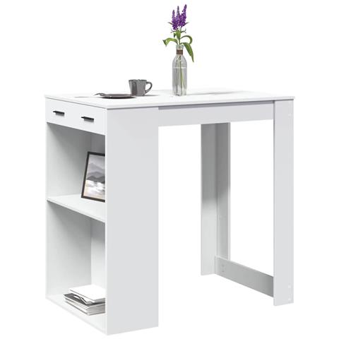Tavolo da Bar Bianco 102x70x103,5 cm in Truciolato - Foto 2