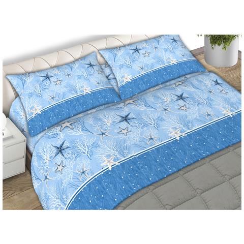 Completo Lenzuola Matrimoniale 100% Cotone Made Italy Disegno Starfish Cn 2 Piazze Matrimoniale Starfish - Foto 1