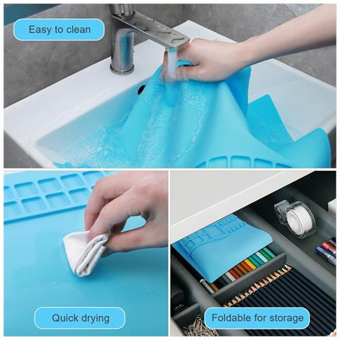 Tappetino Da Pittura Con Porta Pennelli, Tavolozza Per Colori E Ciotola Per La Pulizia Dei Pennelli - Foto 2