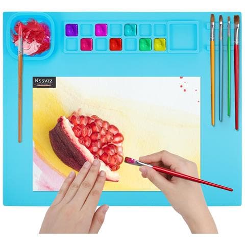 Tappetino Da Pittura Con Porta Pennelli, Tavolozza Per Colori E Ciotola Per La Pulizia Dei Pennelli - Foto 1