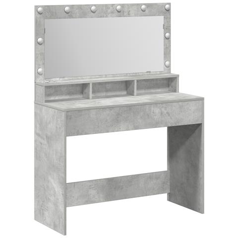 Tavolo da trucco  con luci LED, grigio cemento, 100x41x135 cm - Foto 1