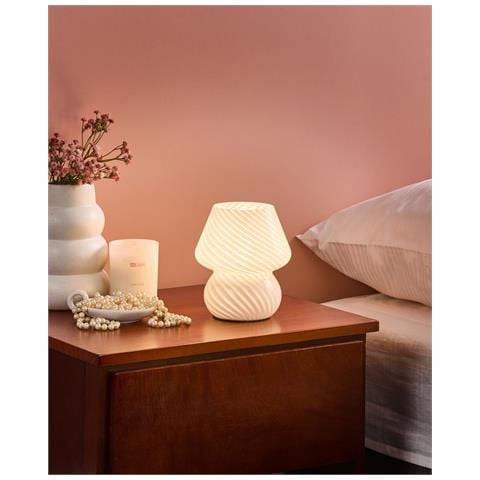 Lampada Da Tavolo Lobo Vetro Bianco - Foto 1