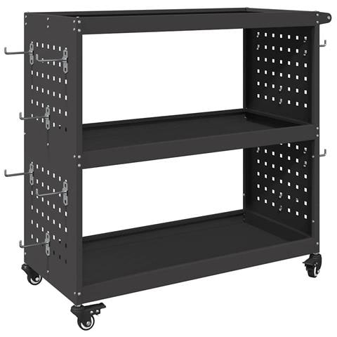 Carrello per Attrezzi con lo scaffale Nero 75 x 35 x 73 cm - Foto 1