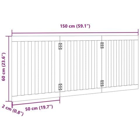 Cancello per Cani Pieghevole 3 Pannelli Nero 150cm Legno Pioppo - Foto 9