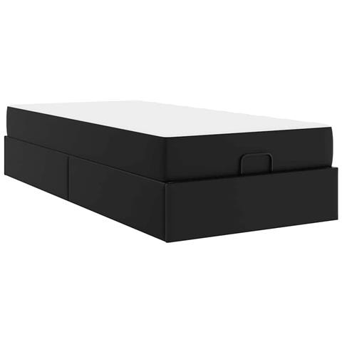 Struttura letto con materasso Nero 100 x 200 cm Pelle sintetica - Foto 1