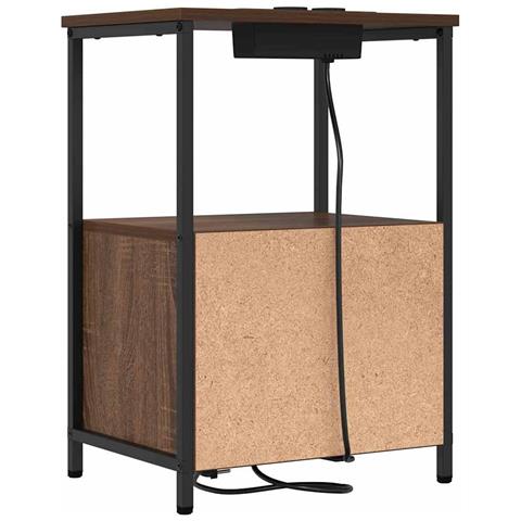 Comò con stazione di ricarica con cassetto 2 pcs Rovere marrone - Foto 9