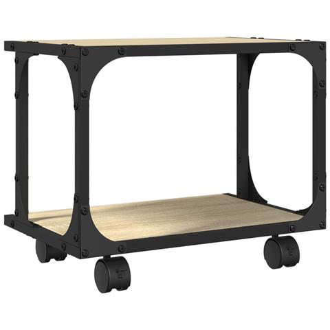 Supporto Stampante 2 Piani Rovere Sonoma 41x28x33,5 Multistrato - Foto 9