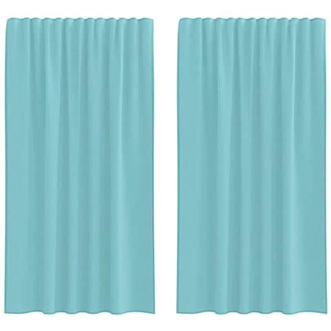 Tende in Voile con Tasche per Aste 2 pz Turchese - Foto 1