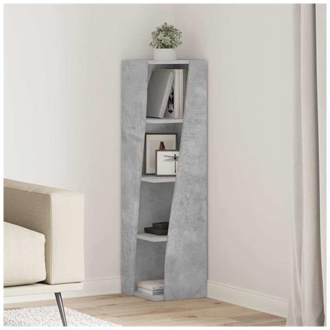 Mobile angolare Bianco 27,5x27x102cm Legno multistrato - Foto 2