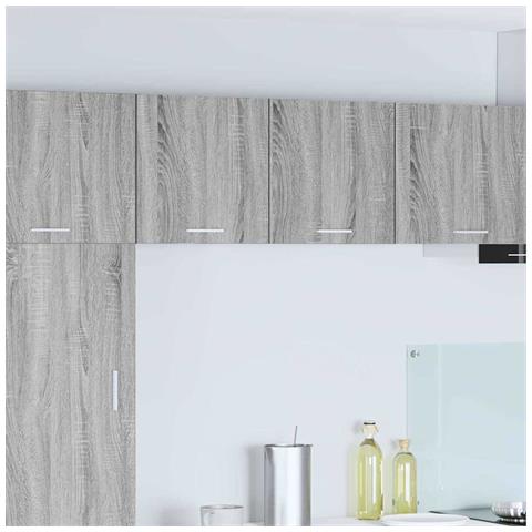 Armadio pensile Riga Grigio Sonoma e Bianco 40 x 31 x 40 cm - Foto 2