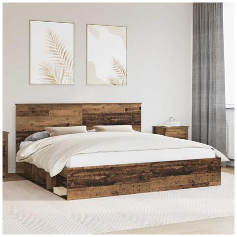 Struttura del letto Legno vecchio 200 x 200 cm Pino massello - Foto 2