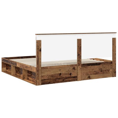 Struttura del letto Legno vecchio 200 x 200 cm Pino massello - Foto 9