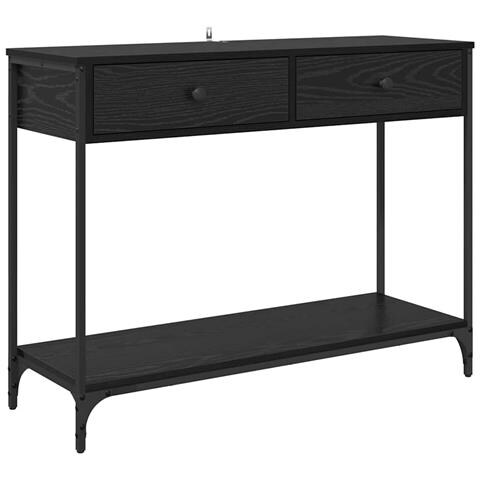 Tavolo consolle con cassetto Rovere Nero 100 x 34,5 x 75 cm - Foto 1