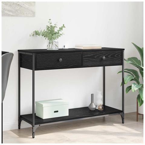 Tavolo consolle con cassetto Rovere Nero 100 x 34,5 x 75 cm - Foto 2