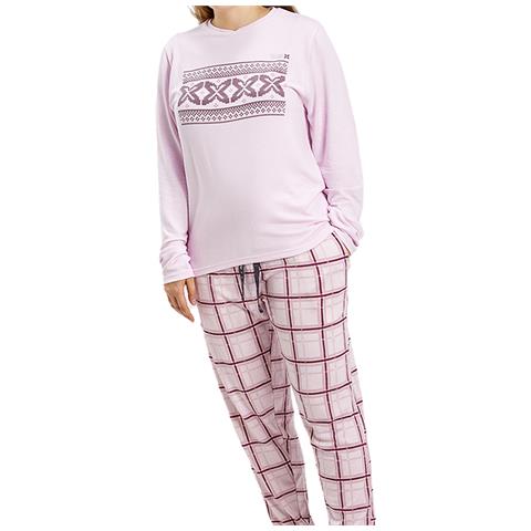 Pigiama A Maniche Lunghe Con Scollo Rotondo Mu6 Da Donna - Foto 2