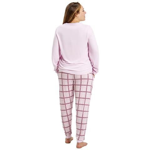 Pigiama A Maniche Lunghe Con Scollo Rotondo Mu6 Da Donna - Foto 3
