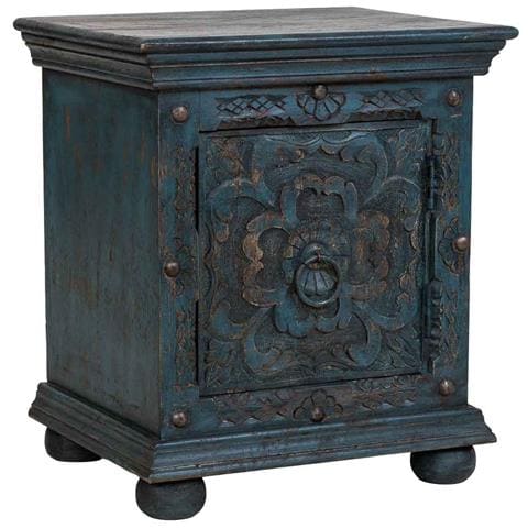 Mobile Da Ingresso Artigianale In Legno, Blu, 50x40x59h Cm - Foto 1