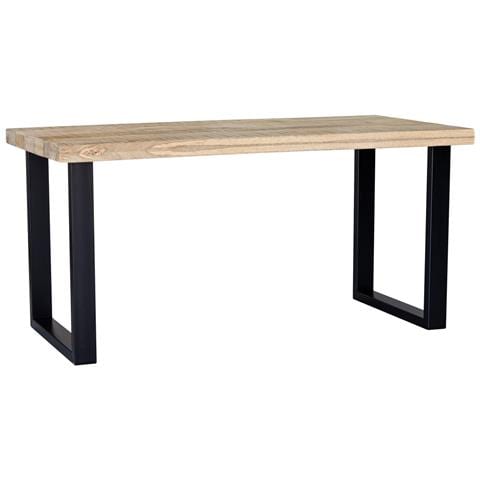 Tavolo Da Pranzo Rettangolare Con Piano In Mango Naturale E Gambe 160x80x76 - Foto 1