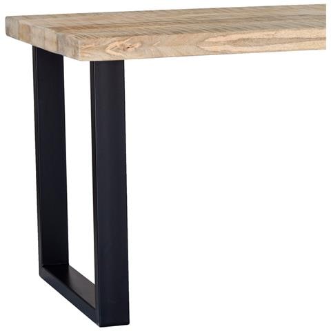 Tavolo Da Pranzo Rettangolare Con Piano In Mango Naturale E Gambe 160x80x76 - Foto 2