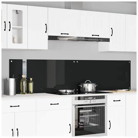 Rivestimento da Cucina 2 pcs Nero 110 x 50 cm vetro temperato - Foto 2