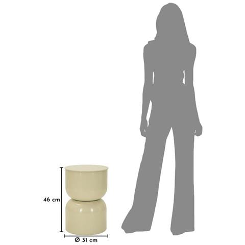Tavolino Vkh1079-beige-metallo-31x31x46 Cm - Foto 6