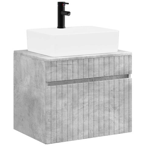 Set di mobili per il bagno Grigio Cemento Legno ingegnerizzato - Foto 1